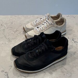 Clarks Black and Cream Men's Sneakers